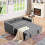 (Grey) 2 Seater Sofa Bed 3-in-1 Pull out Recliner Sleeper 3