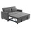 (Grey) 2 Seater Sofa Bed 3-in-1 Pull out Recliner Sleeper 4