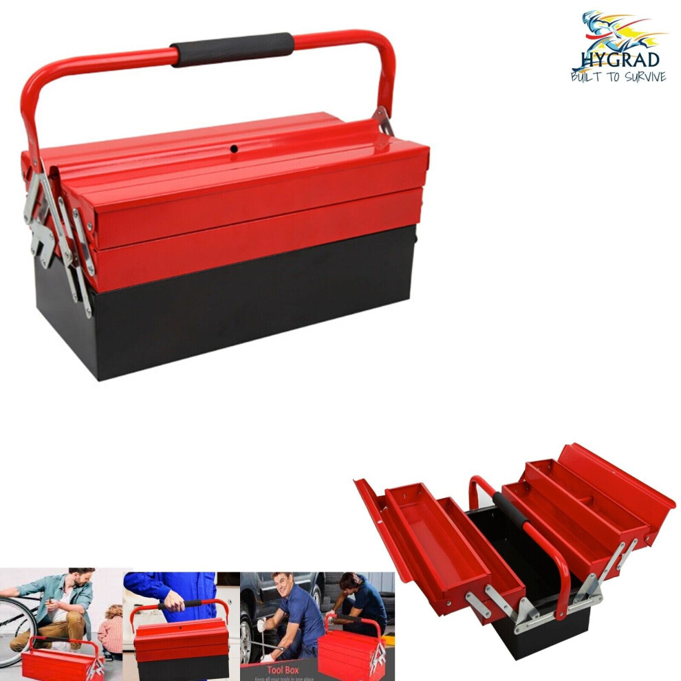 Large Heavy Duty METAL Storage Cantilever Tool Box 3 Tier Portable