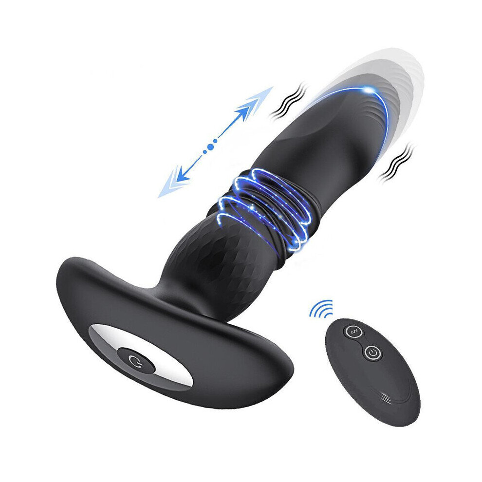 Wireless Remote Telescopic Vibrator for Men Women?Black?