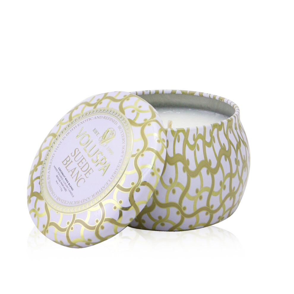 Voluspa-Mini Tin Candle - Suede Blanc-113g/4oz