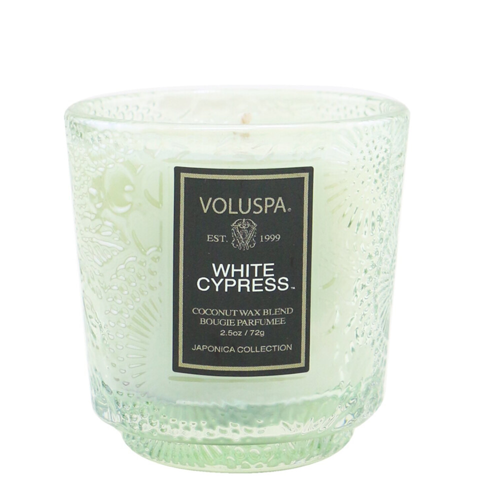 Voluspa-Petite Pedestal Candle - White Cypress-72g/2.5oz