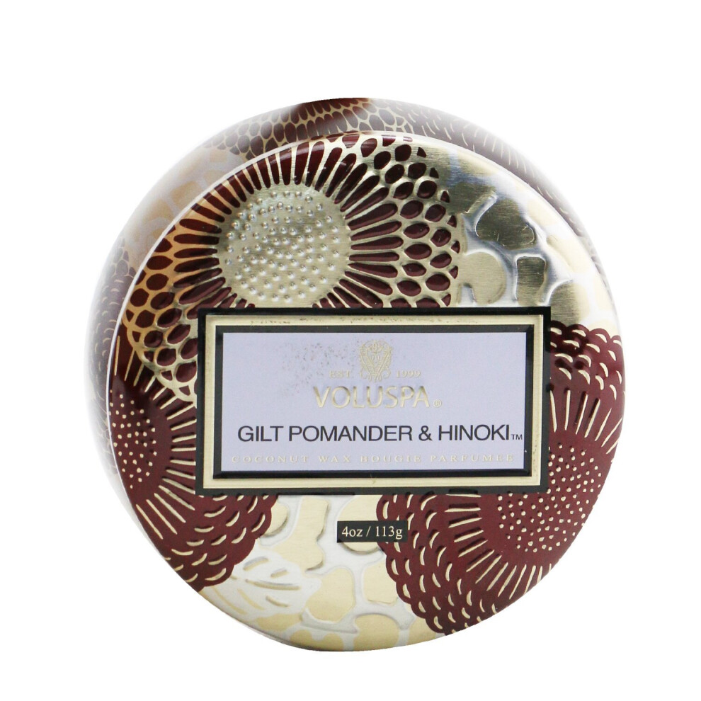 Voluspa-Mini Tin Candle - Gilt Pomander & Hinoki-113g/4oz