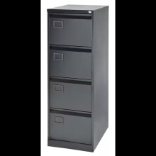 Bisley Filing Cabinet with 4 Lockable Drawers AOC4 Foolscap Black