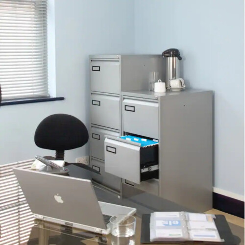 Bisley Filing Cabinet with 4 Lockable Drawers AOC4 Grey 2