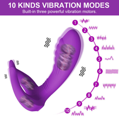 Powerful Penis Ring Vibrator ,Delay Ejaculation G-Spot Vaginal Anal Stimulator(Purple) 1