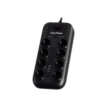Ylijännitesuojalohko - CYBERPOWER - P0820SUF0-DE - 8 Schuko-liitintä - 2 USB-porttia - Musta