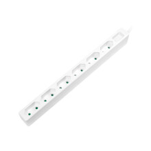 Steckdose Slim Euro 6-fach 1,5 m Weiß