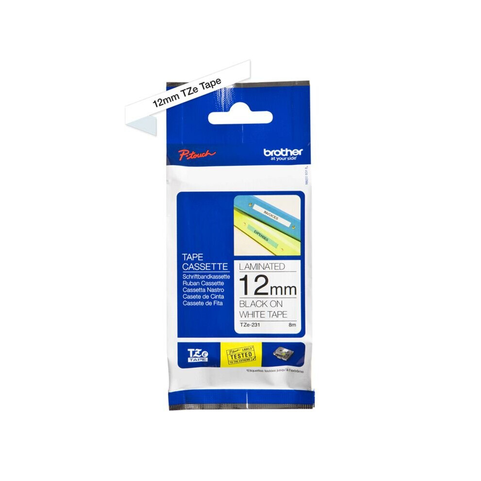 Brother laminated tape TZe231CIV - Black on white