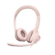 Fones de ouvido - Com fio - Logitech - H390 - USB - Antienergia - Rosa