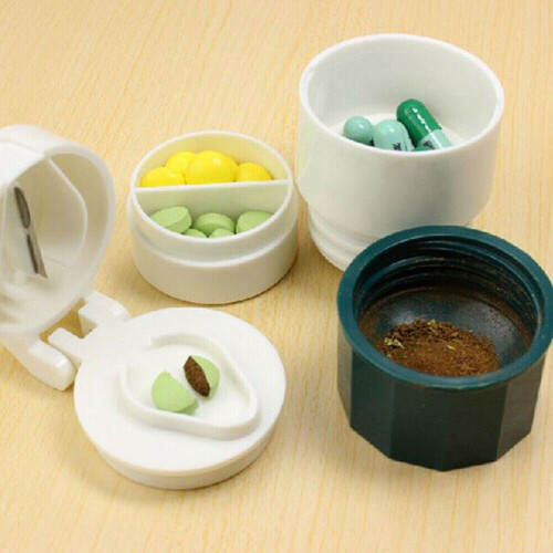 Layer Pill medicine crusher grinder splitter tablet divider cutter storage box 2