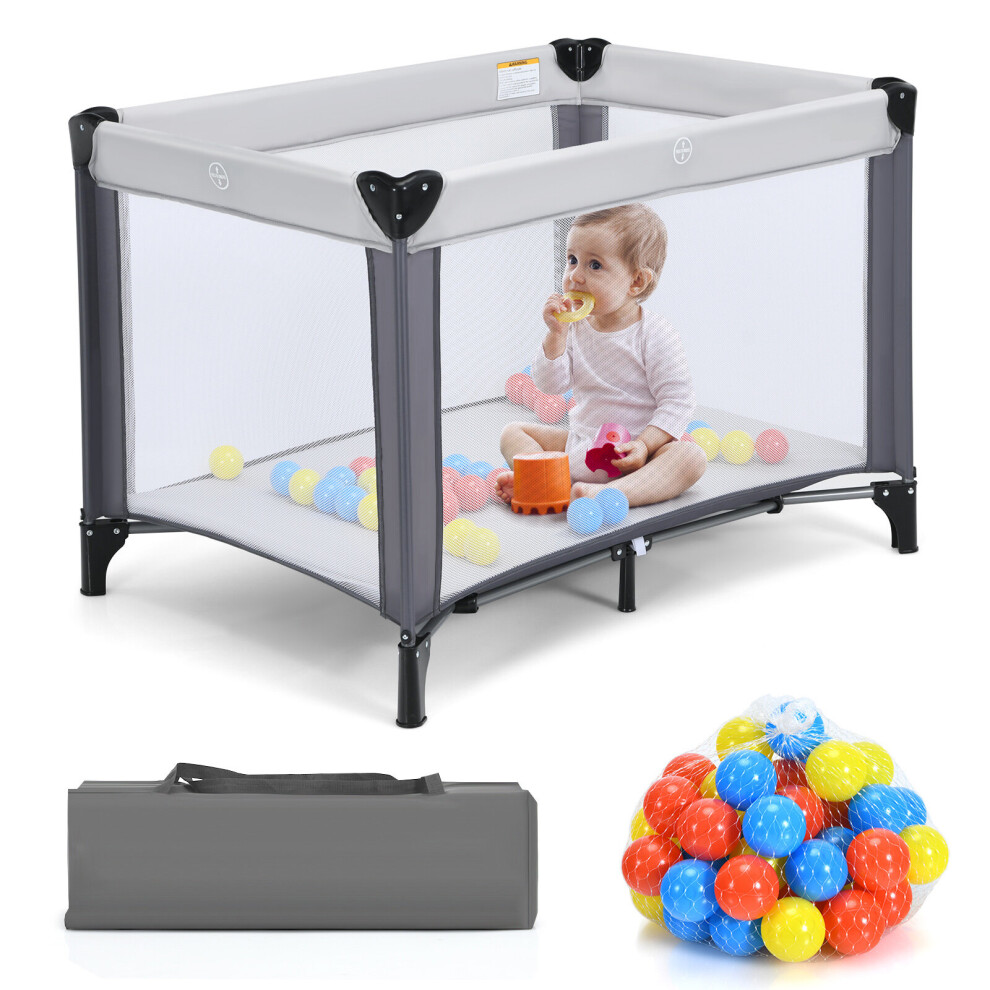 Portable Baby Crib Folding Bedside Bassinet Nursery Activity Center