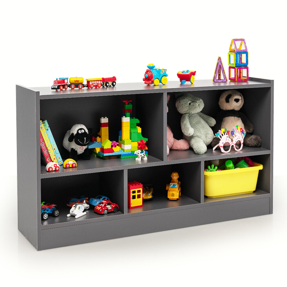 Kids Storage Shelf Unit 5-Cubby Wooden Children Bookcase