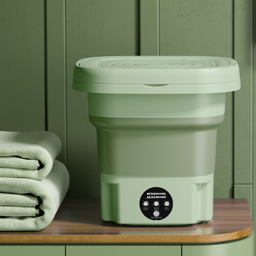 (green) Portable Washing Machine Mini Washer Foldable Washer and Spin Dryer
