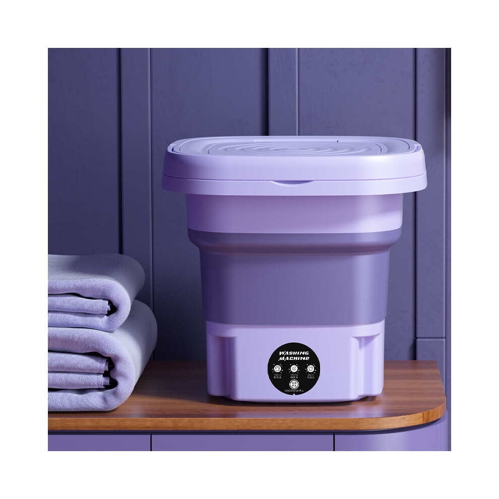 (purple) Portable Washing Machine Mini Washer Foldable Washer and Spin Dryer
