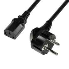 Gerätekabel CEE 7/7 90 - C13 Gerade Schwarz 3m