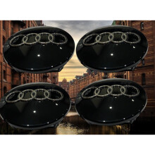 4pcs Audi 68mm Alloy Wheel Centre Hub Cap Emblem Gloss Black