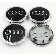 4PCS AUDI BLACK 77MM ALLOY WHEEL CENTRE CAPS HUB BADGES EMBLEM Q5 Q7