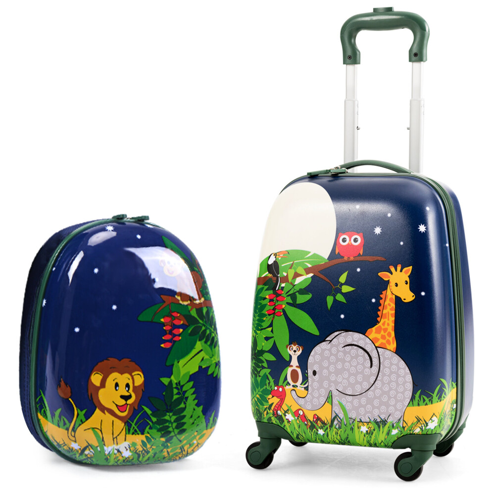 2 PCS 12'' 16'' Kids Luggage Set Children Carry On Traveling Suitcase