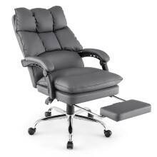 Office Chair Recliner Ergonomic Padded Reclining Chair Grey