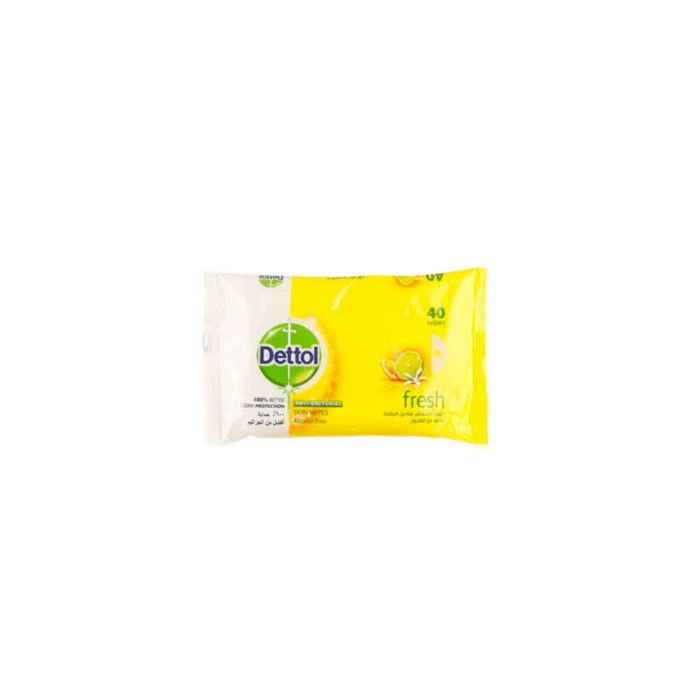 Dettol Anti Bacterial Fresh Skin 40 Wipes.