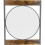 Industrial Round Wall Accent Mirror Square Wood Frame 7