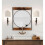 Industrial Round Wall Accent Mirror Square Wood Frame 1