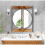 Industrial Round Wall Accent Mirror Square Wood Frame 4