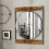Industrial Round Wall Accent Mirror Square Wood Frame 2