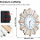 24inch Decorative Round Mirrored Wall Clock with Bling Sunburst Edge 5
