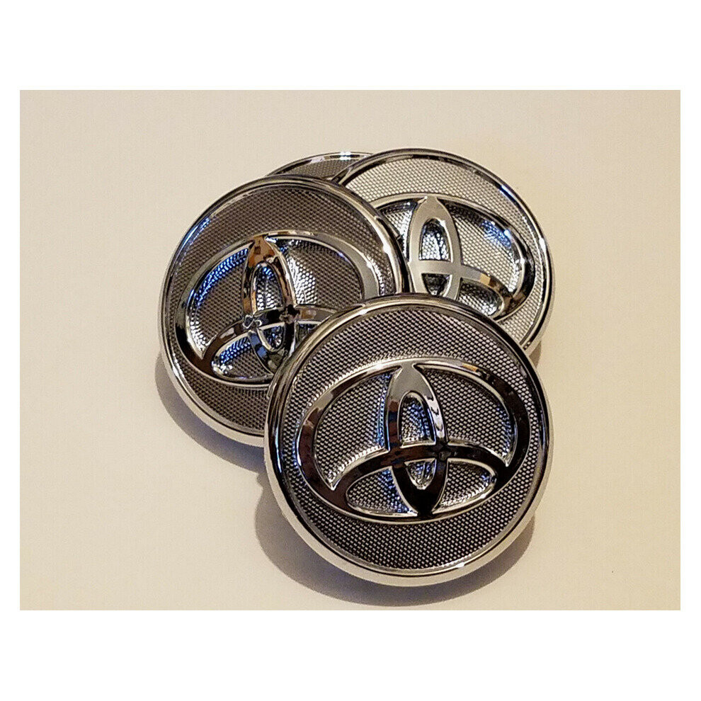 Paktoo 4Pcs/Set Toyota Car Wheel Center Hub Caps Emblem Badge 57Cm Silver