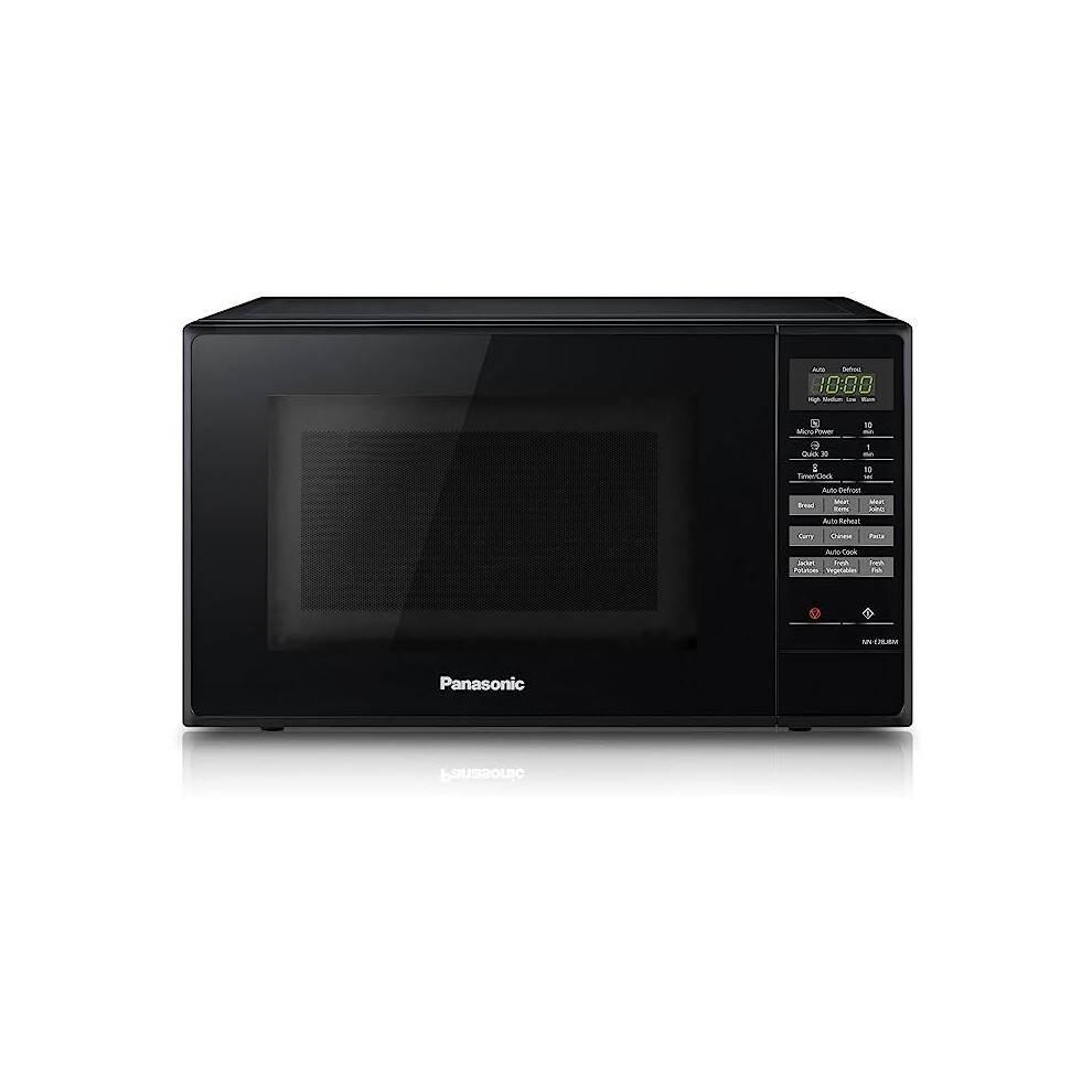 Panasonic NN-E28JBMBPQ Compact Solo Microwave Oven with Turntable, 800 W, 20 Litres, Black, One Size