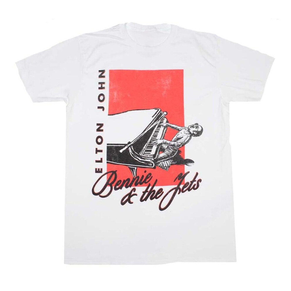 Sibeinuo (M) Elton John T Shirt Elton John Bennie The Jets T-Shirt White