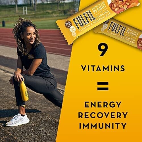 Fulfil Fulfil Vitamin and Protein Bar (15 x 55 g Bars) - Chocolate Peanut & Caramel Flavour - 20 g High Protein, 9 Vitamins, Low Sugar 2