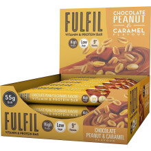 Fulfil Vitamin & Protein Bar – Chocolate Peanut & Caramel, 20g Protein, Less than 3g Sugar, 9 Vitamins, 15x55g Bars