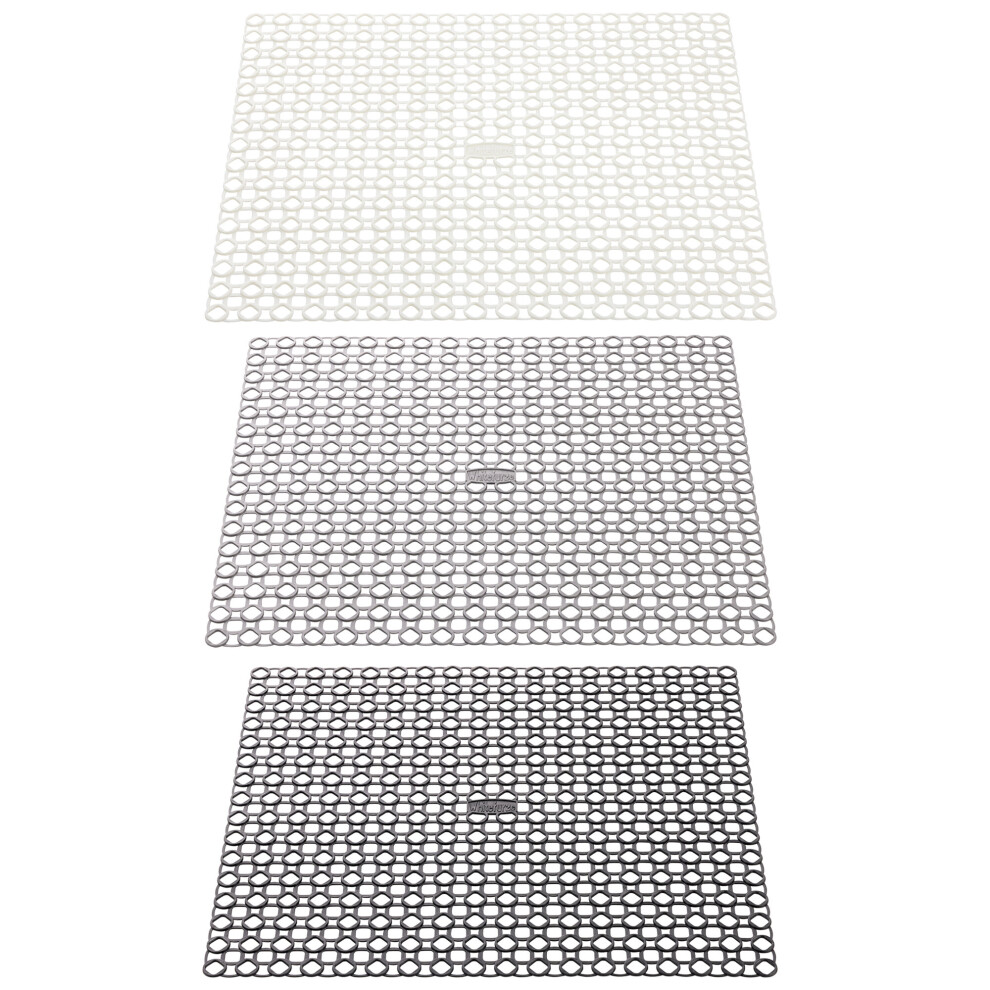 (White) PVC Sink Saver Draining Board Mat Kitchen Drainer