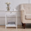 Living And Home Wooden One Drawer Bedside Table Cabinet Side Table White 2