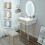 ELECWISH (Oval Mirror 3) Dressing Table 3 Modes Mirror Stool Drawer 80*40 2