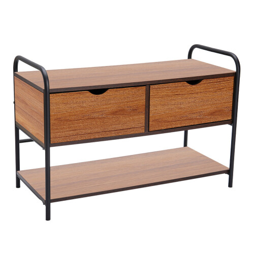 Living And Home Modern 2 Drawer Shoe Storage Rack Bench 2