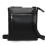 Double Compartment Lightweight Leather Crossbody Bag - Black 1