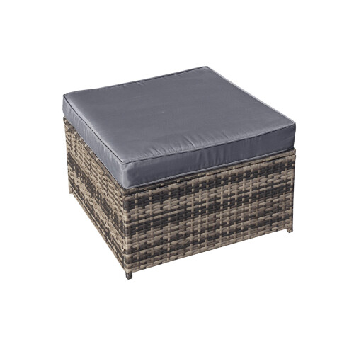 Malta Rattan Footstool in Walnut Grey