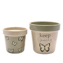 Ceramic Plant Pots Butterfly Design 2 Sizes Country Living