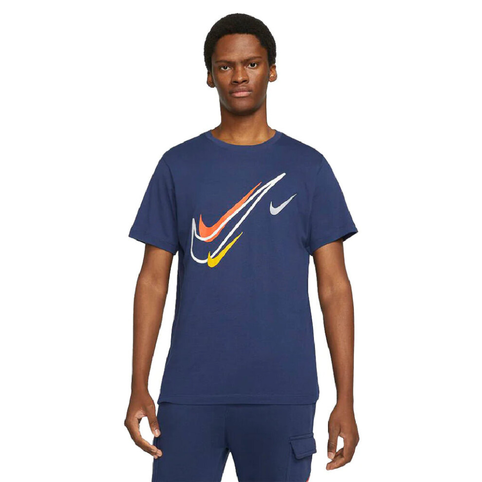 (Large) Nike Court Swoosh Logo T-Shirt in Navy