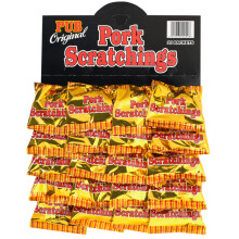 Pub Original Lightly Salted Pork Scratchings 18g (Card of 20 Bags)