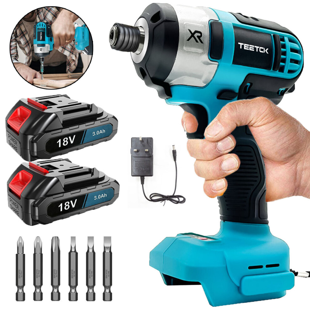 Impact Driver DTD152Z Cordless Brushless Screwdriver 6Pcs Drill Bits+2xBattery+Charger-Makita Battery Compatible