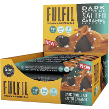 Fulfil Vitamin and Protein Bar (15 x 55 g Bars) Dark Chocolate Salted Caramel 20 g High Protein 9 Vitamins Low Sugar