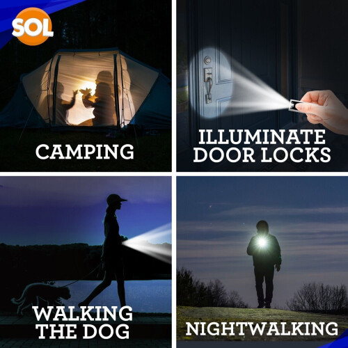 SOL 10 LED Keychain Light Ultra Bright Flashlight Keyring Camping Mini Pocket Torch 2