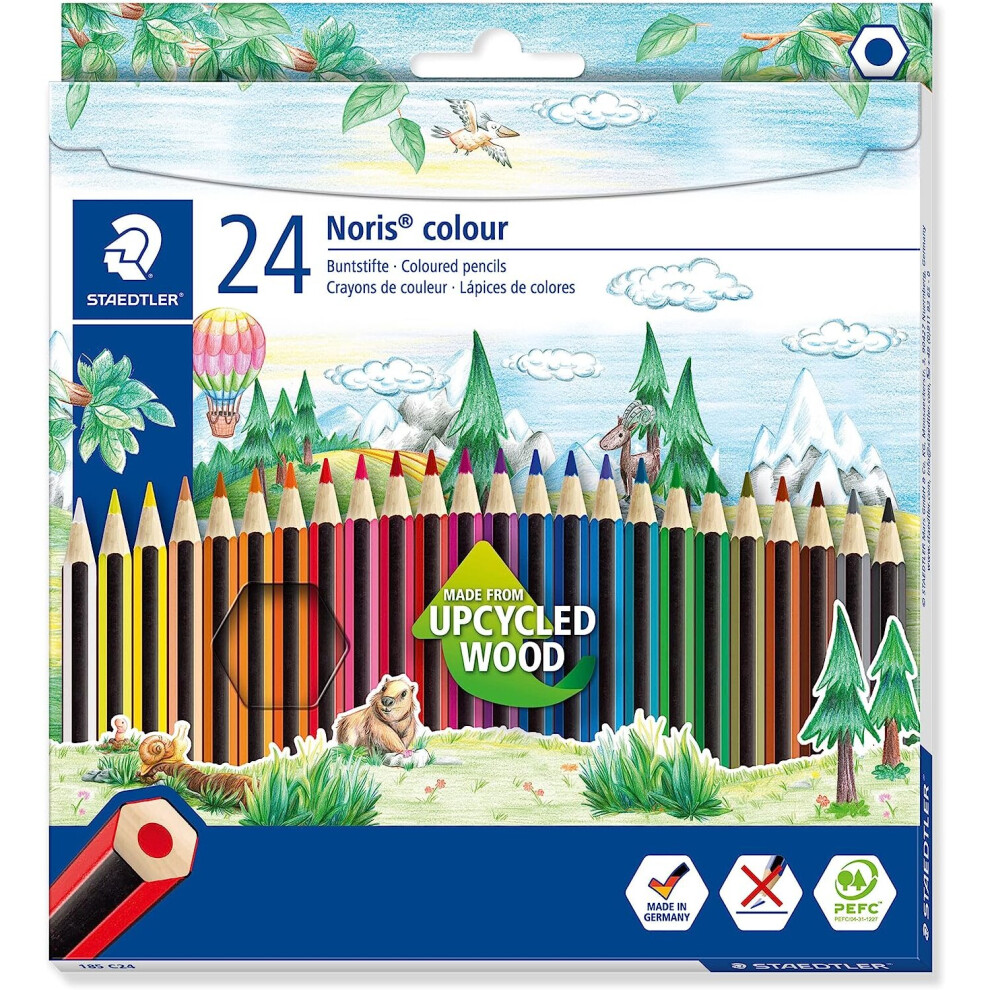 STAEDTLER 185 C24 Noris Colour Colouring Pencils - 24 Assorted Colours (Pack of 24)