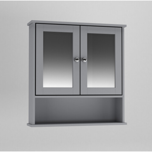 URBN Living (Wall Mirror Cabinet - Grey) Under Sink Cupboard Mirror Unit WC Paper Dispenser 2