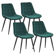 (Green ) Set of 4 MOF Velvet Dining chair lounge chair Pink, Green , Grey and Yellow with metal legs R1